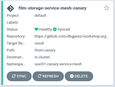 ArgoCD film-storage-service-mesh-canary